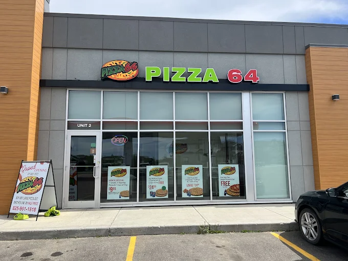 Pizza 64 restaurant interior in Leduc Alberta Suntree location