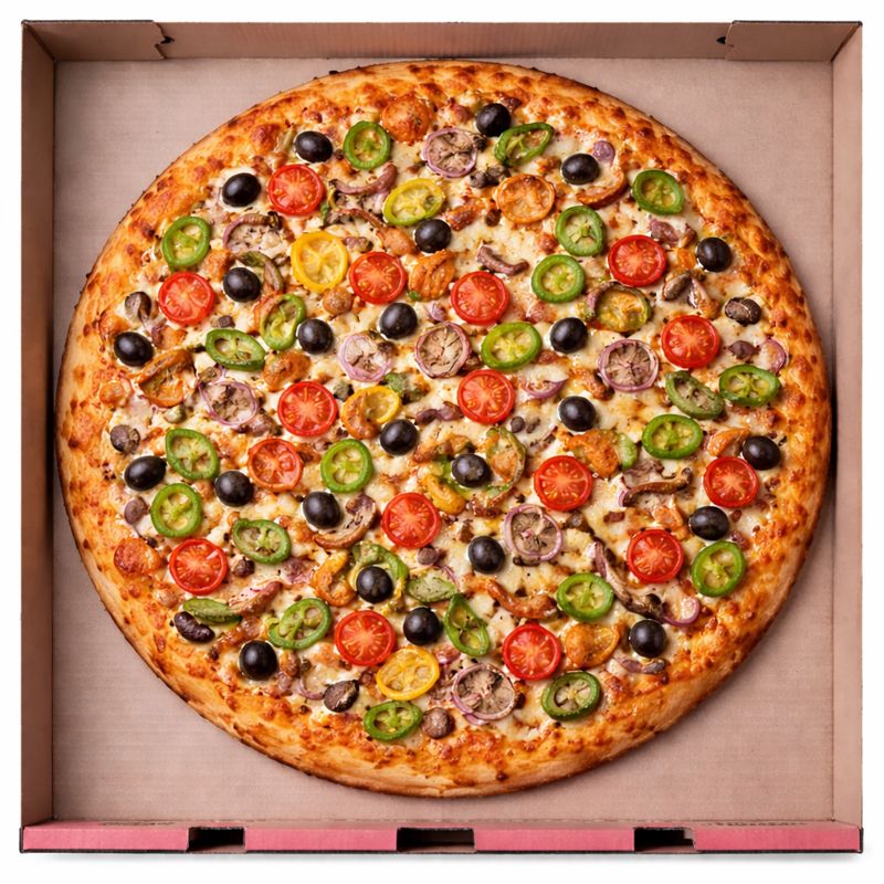 Vegetarian Deluxe Pizza at Pizza 64 Leduc - Fusion Pizza, Italian, American, Indian-Inspired